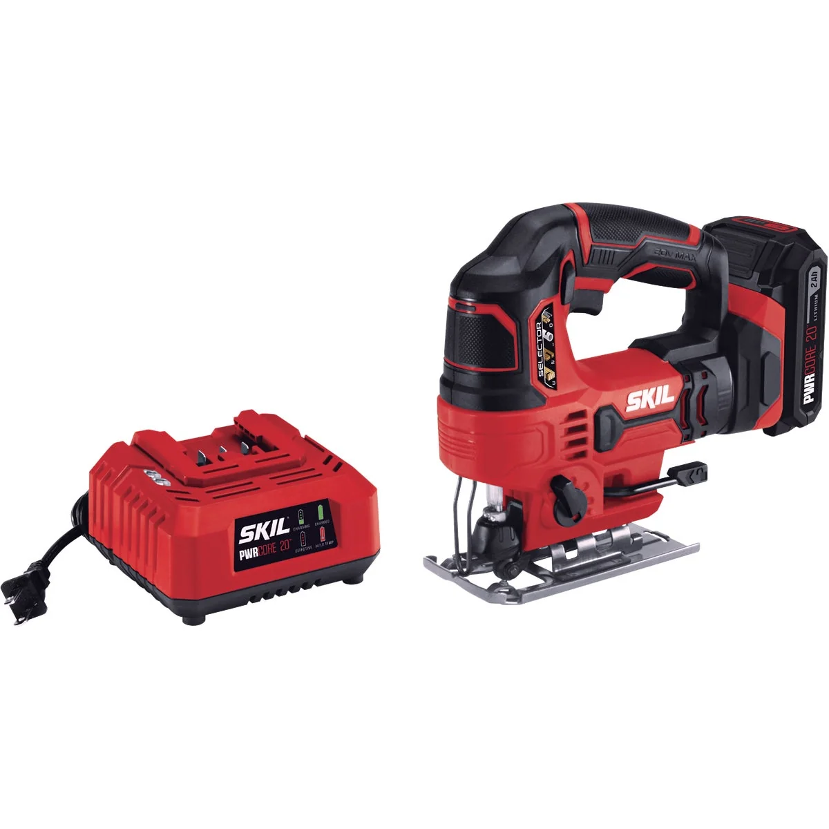 Soft SKIL PWRCore 20 Volt Lithium-Ion 2.0 Ah Cordless Jig Saw Kit Effective