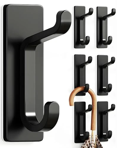 Detailed Wall Hooks for Coat and Towel 6 Count Soft