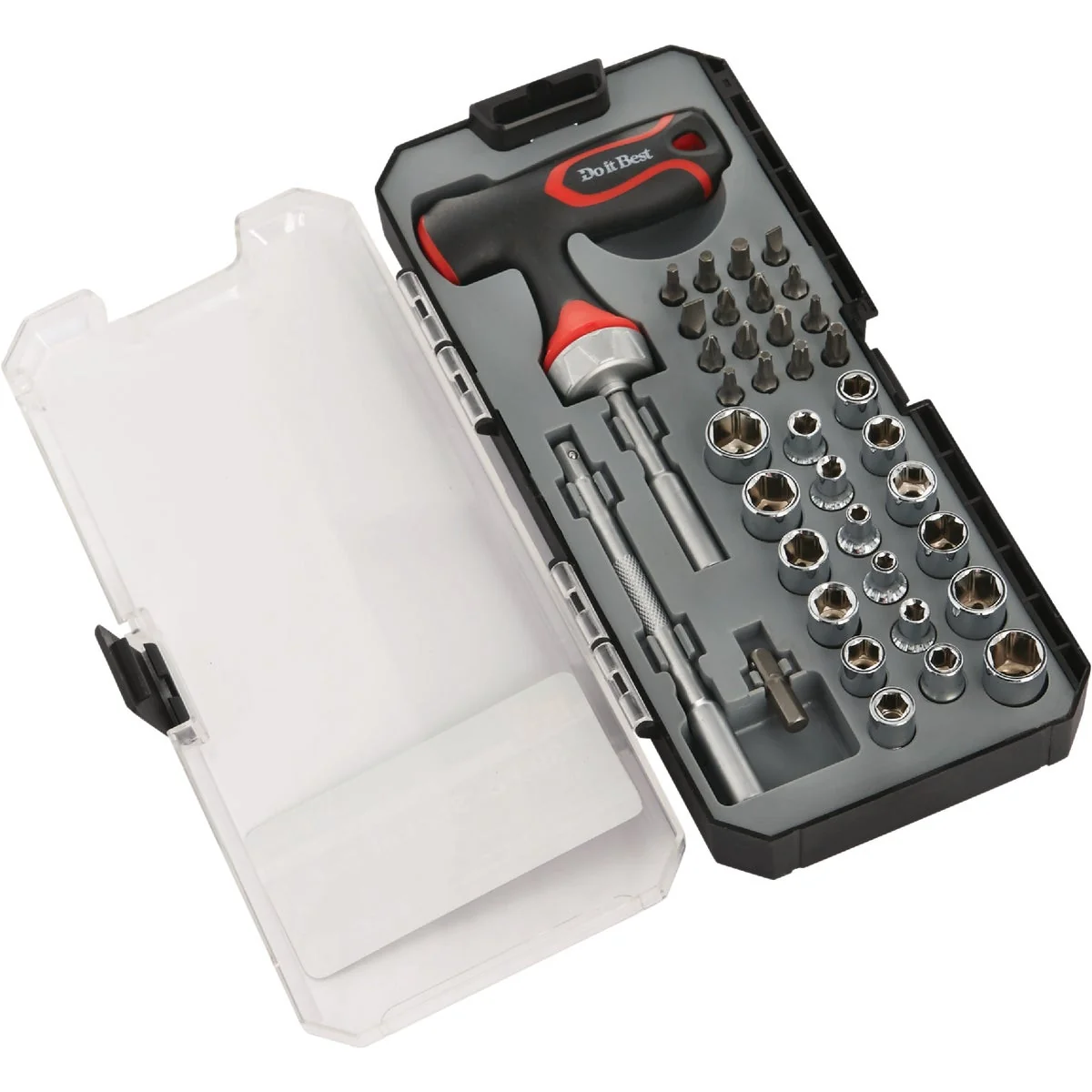 Natural Do it Standard Metric 1 4 In. Drive 6-Point Shallow Socket Set 39-Piece Unique