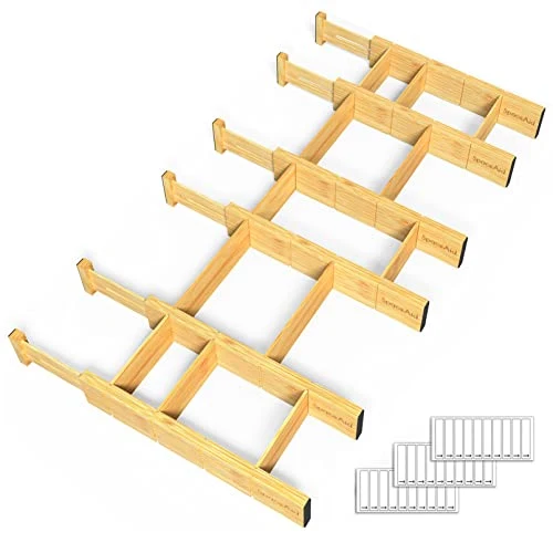Top-Quality Bamboo Drawer Dividers with Inserts and Labels Carefully Designed