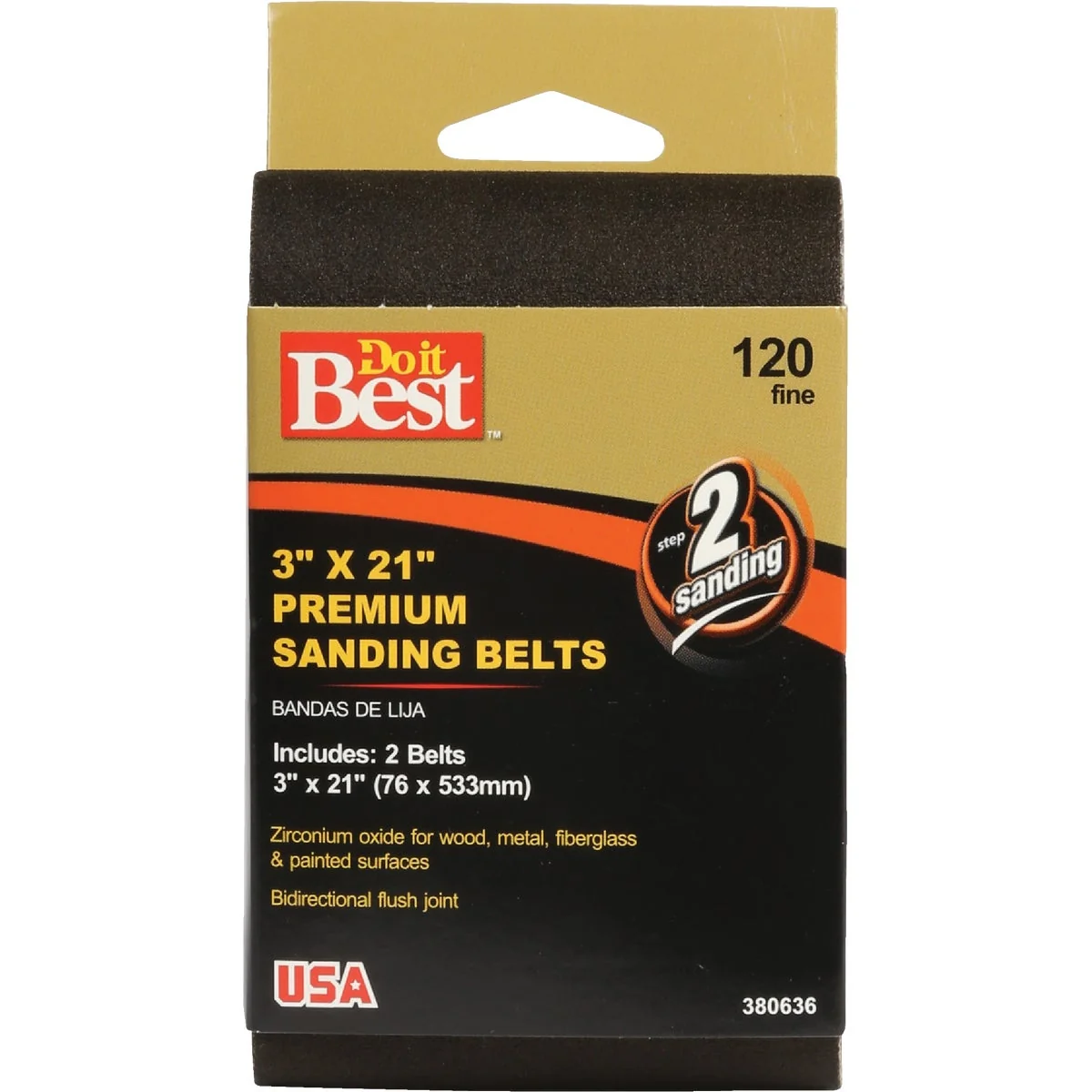 Elegant Do it 3 In. x 21 In. 120 Grit Heavy-Duty Premium Sanding Belt 2-Pack Eco-Friendly