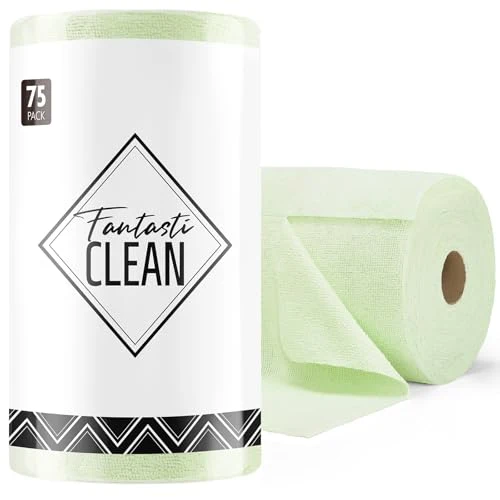 Relaxed Microfiber Cleaning Cloth Roll 75 Count Recyclable