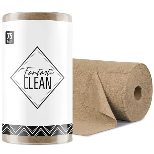 Trusted Microfiber Cleaning Cloth Roll 75 Count Lightweight