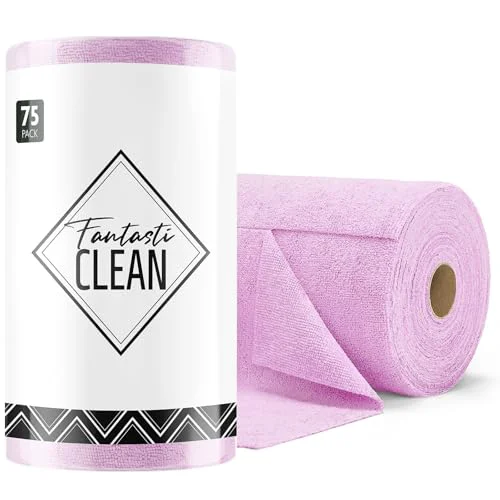 Versatile Microfiber Cleaning Cloth Roll 75 Count Pure