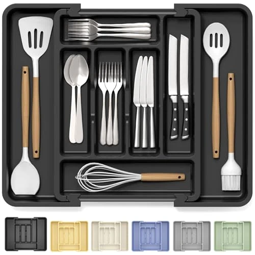 Healthy Large Silverware Organizer Tray for Kitchen Drawer Utensils Thicker Traditional