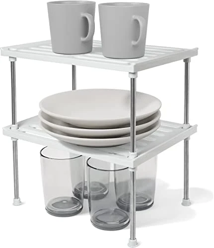 Organic Stackable Kitchen Cabinet Organizer Set of 2 2 Count Carefully Designed