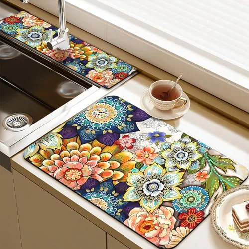 Refined 19.5 x 12 Dish Drying Mat 24 x 5.5 Sink Splash Guard Next-Generation