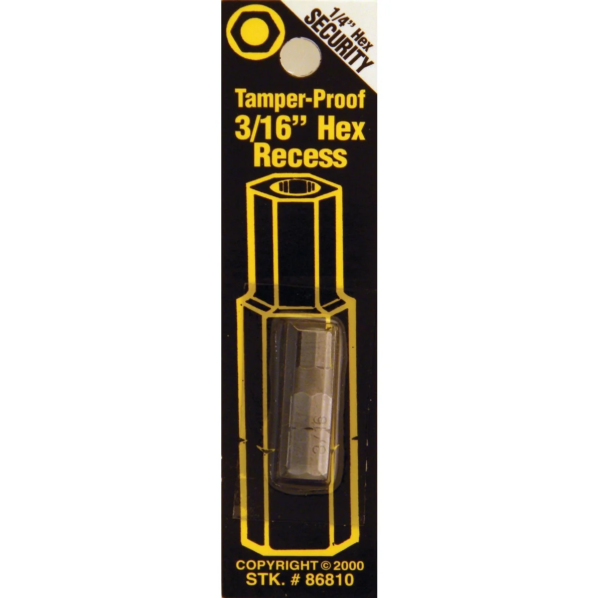 Premium Way Tools 3 16 In. Hex Security 1 In. 1 4 In. Hex Screwdriver Bit Casual