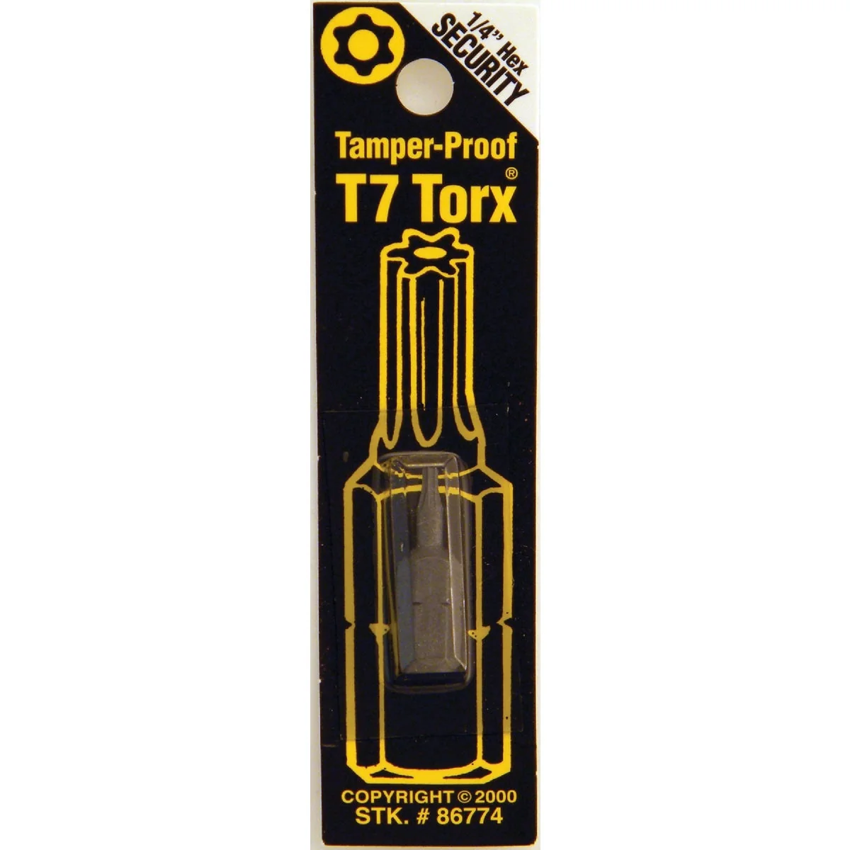 Efficient Way Tools T7 Tamperproof Torx Security 1 In. 1 4 In. Hex Screwdriver Bit Casual