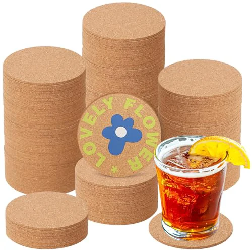 Powerful 150 Pieces 4 Inch Cork Coasters for Drinks 150 Count Expertly Made