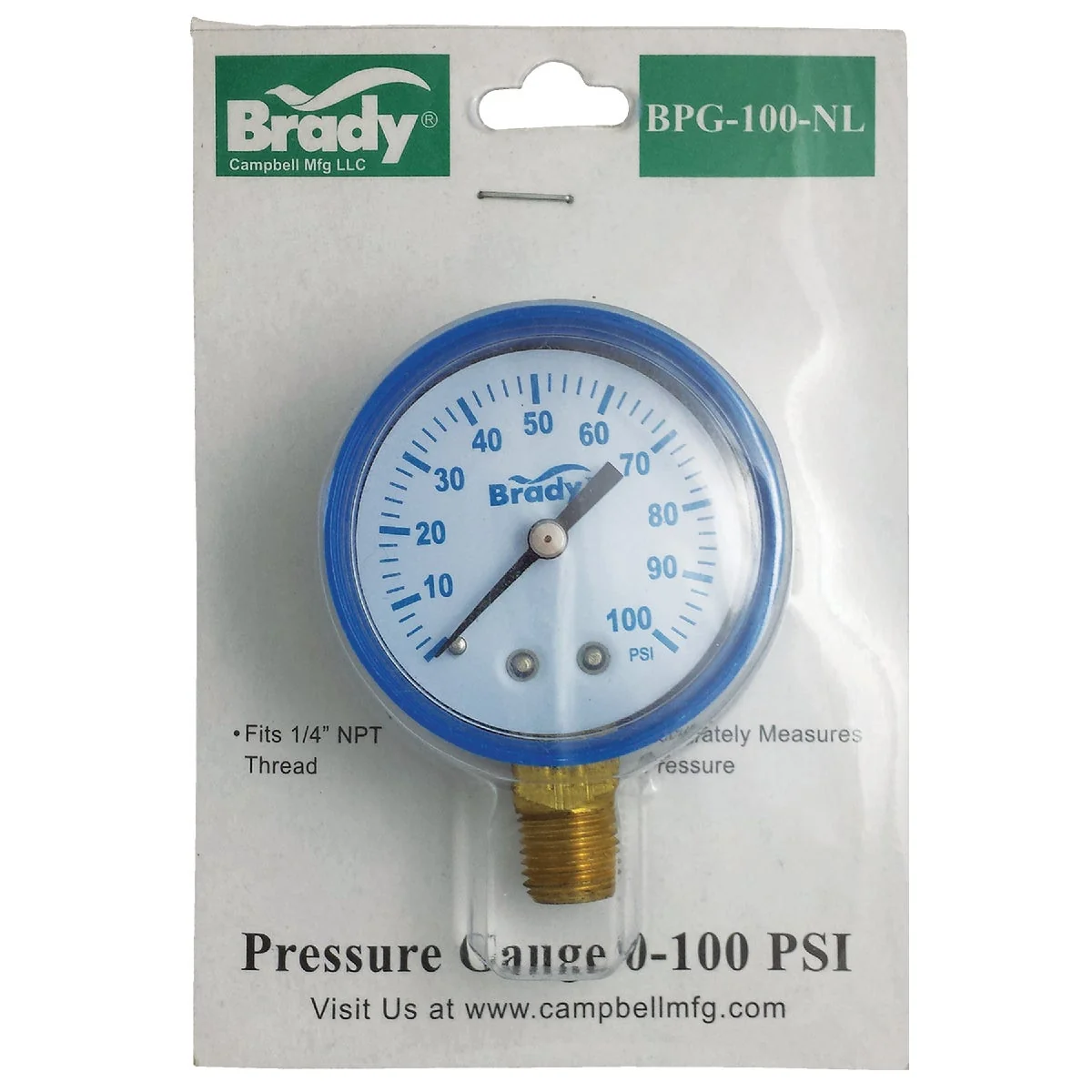 Proven Campbell 1 4 In. x 2 In. 0 to 100 psi Pressure Gauge Fine Crafted