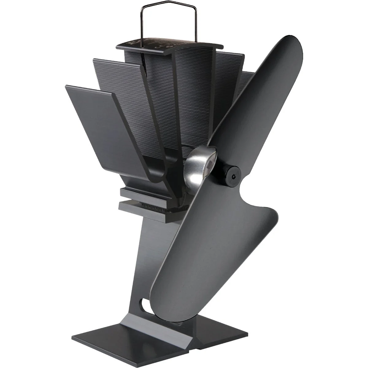 Next-Generation Ecofan 8 In. 100cfm Black Heat Powered Wood Stove Fan Secure