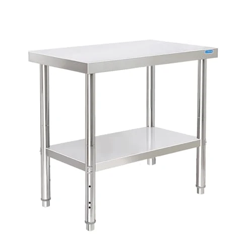 Natural Stainless Steel Table 30 x 18 Inch Unique