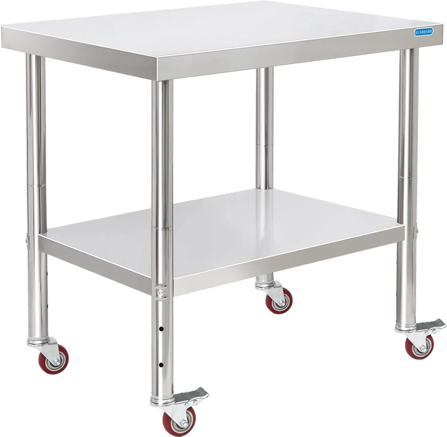 Modern Stainless Steel Table for Prep Work with 4 Caster Wheels with Adjustable Undershelf 24 x 30 NSF Metal Commercial Kitchen Worktable for Restaurant Home Outdoor Efficient