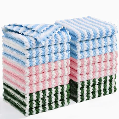 High-End 18 Pack Coral Velvet Dish Cloths 18 Count Versatile