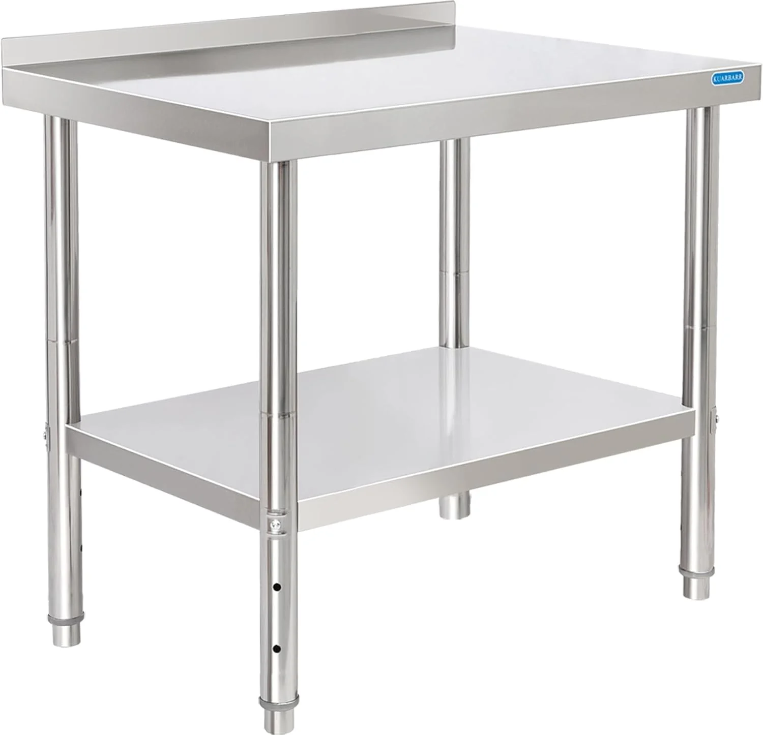 High-Grade Stainless Steel Table for Prep Work with Backsplash 24 x 30 Inches NSF Metal Commercial Kitchen Adjustable Under Shelf Worktable for Restaurant Home Outdoor Artisan