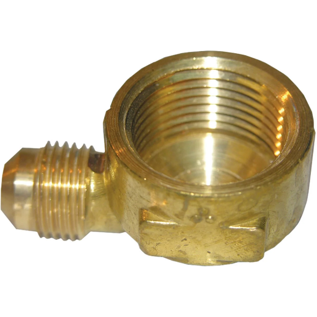 Genuine Lasco 3 8 In. MFL x 1 2 In. FPT 90 Deg. Flare Brass Elbow 1 4 Bend Reusable