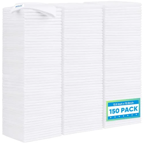 Fine White Microfiber Cleaning Cloth 150 Pack 150 Count High-Grade