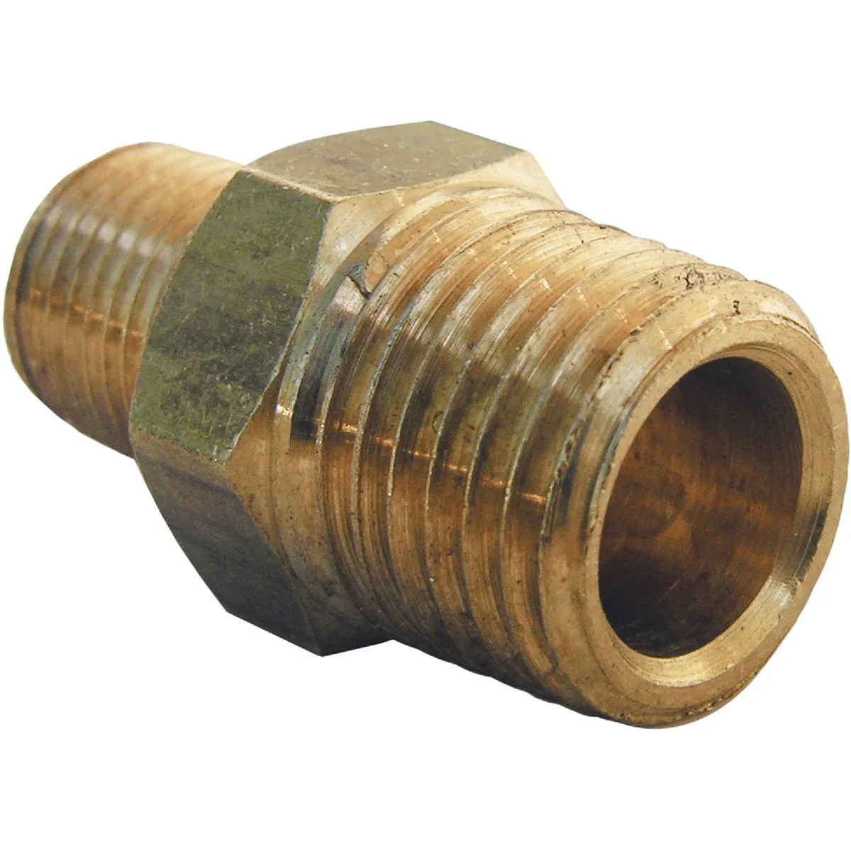 Enhanced Lasco 1 4 In. MPT x 1 8 In. MPT Brass Hex Nipple Solid