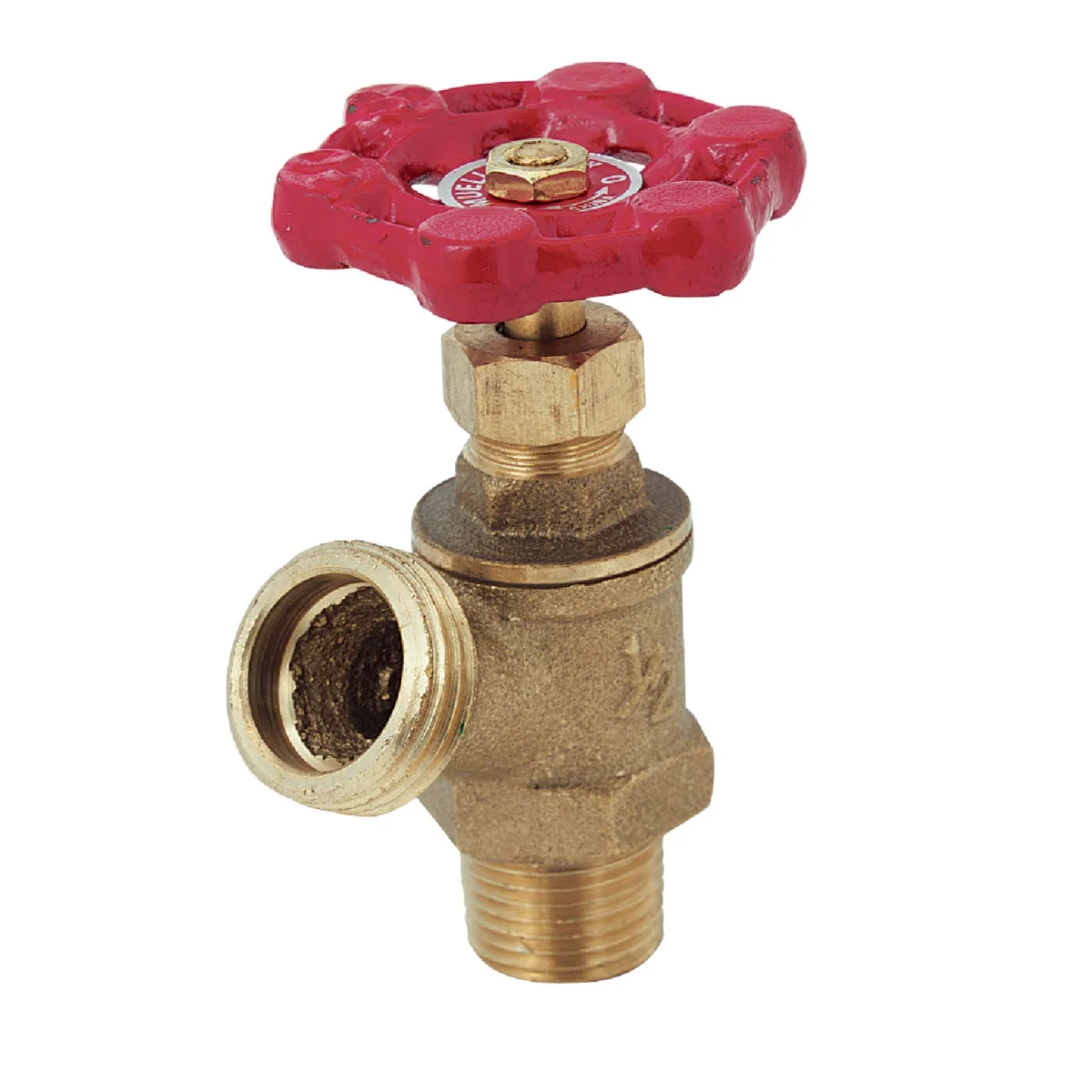 Reliable ProLine 1 2 In. MIP x 3 4 In. Hose Thread Brass Boiler Drain with Stuffing Box Modern