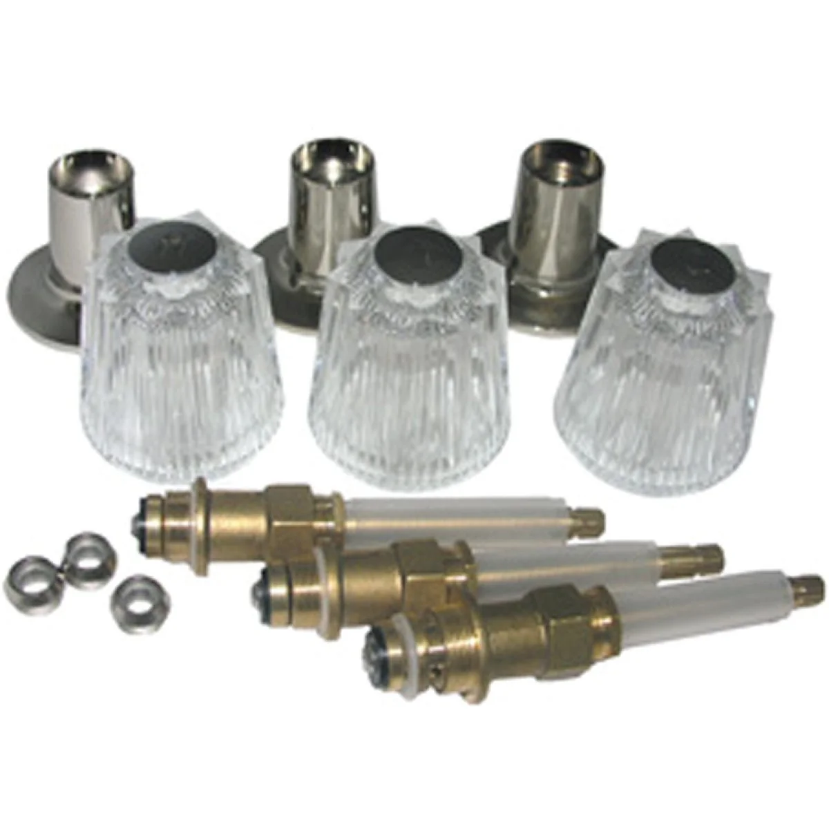 Luxury Lasco Price Pfister 3-Valve Round Clear Tub Shower Handle Kit Superior