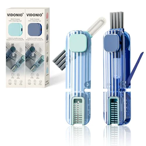 Sophisticated 2Pcs 4 in 1 Cup Lid Gap Cleaning Brush Set 2 Count Reusable