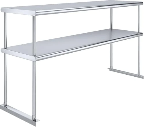 Fast NSF 18 Gauge Heavy Duty Stainless Steel Double overshelf with Brackets for Kitchens Original
