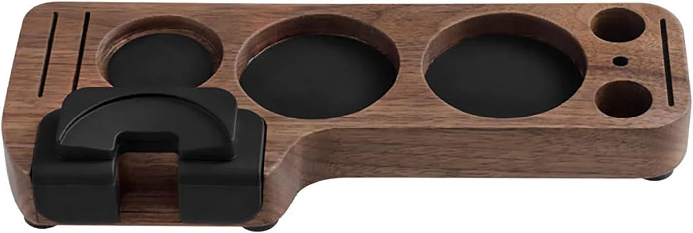Original Wooden Espresso Tamping Station Portafilter Tamping Stand Espresso Coffee Organizer Box Fit for Storage 51 53 58MM Espresso Tamper Mat Portafilter Holder Accessories not included Certified