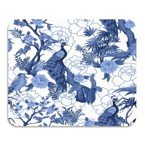 Versatile Blue Peacocks Birds Dish Drying Mat for Kitchen Counter Trusted