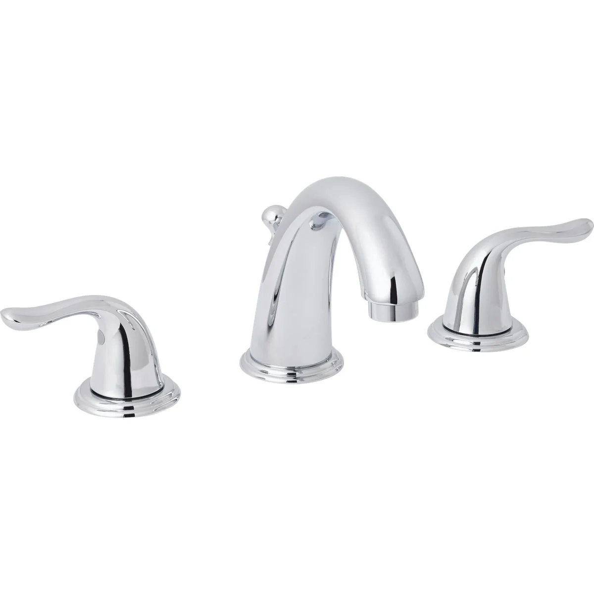 Secure Home Impressions Polished Chrome 2-Handle Lever 6 In. to 12 In. Widespread Bathroom Faucet with Pop-Up Modern