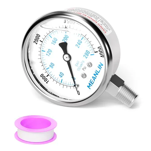 Easy-to-Use 0 4000Psi Liquid Filled Pressure Gauge Stainless Steel with 316 Stainless Steel Joint 1 Comfortable