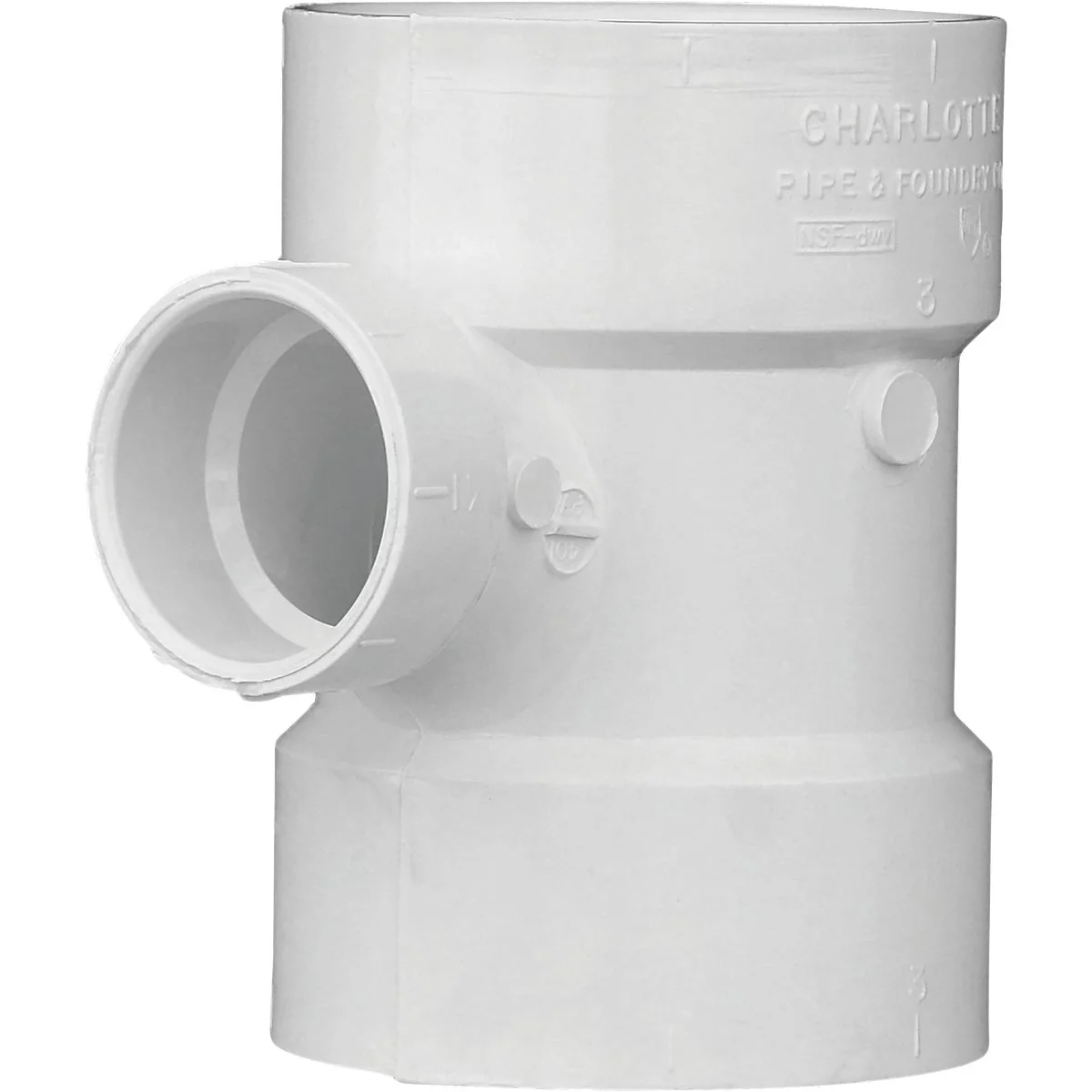 Top-Quality Charlotte Pipe 3 In. x 1-1 2 In. Reducing Sanitary PVC Tee First-Class