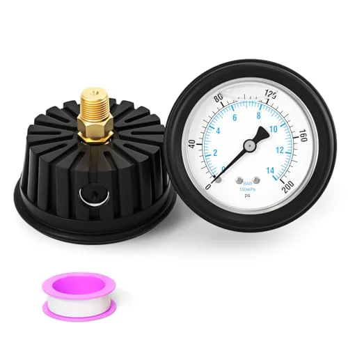 Selected 0 200PSI Stainless Steel Liquid Filled Pressure Gauge Premium