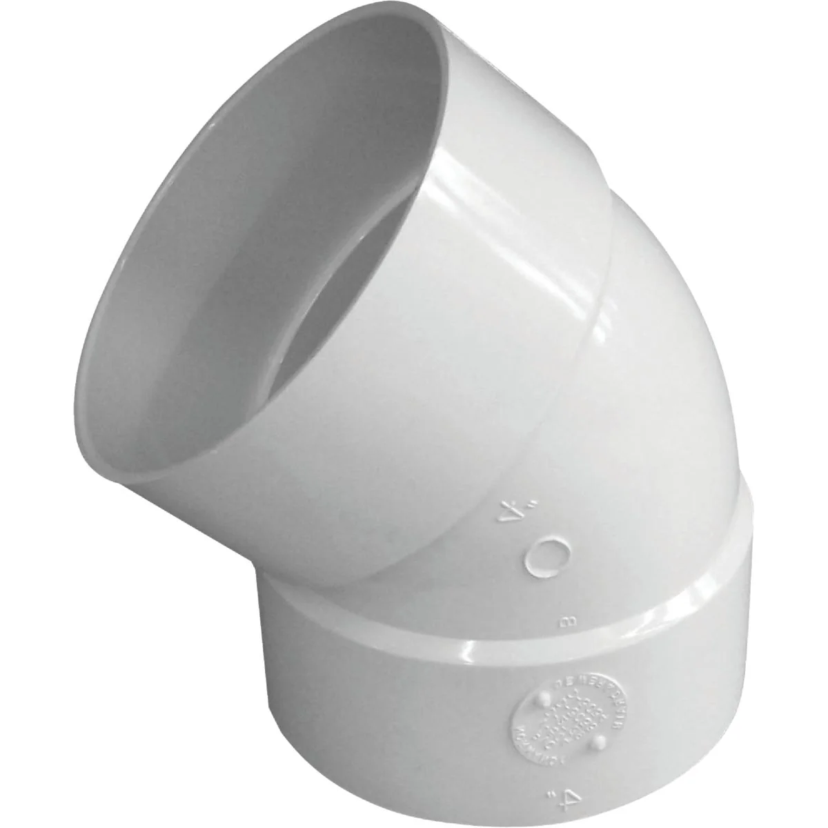 Soft IPEX Canplas 4 In. SDR 35 45 Deg. PVC Sewer and Drain Elbow 1 8 Bend High-Grade