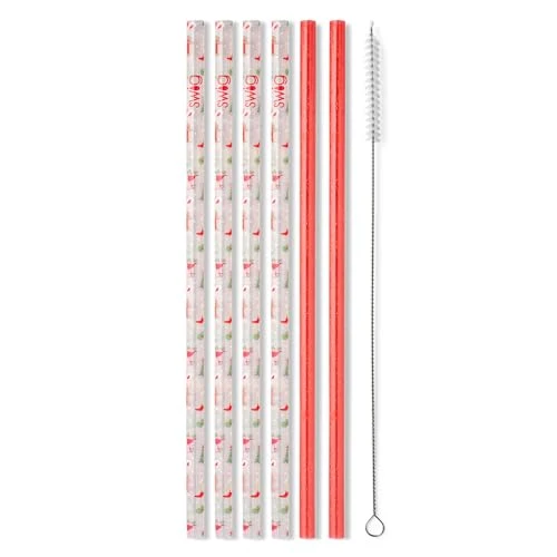 Smart Reusable Straw Set with Cleaning Brush 6 Count Innovative