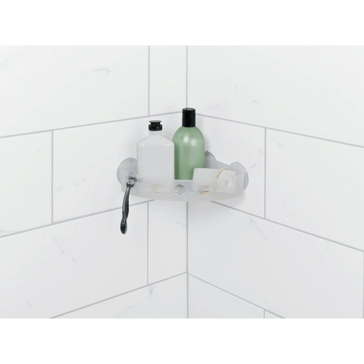 Fashionable Zenith Zenna Home Frosted Finish Suction Corner Bathroom Shelf High-Performance