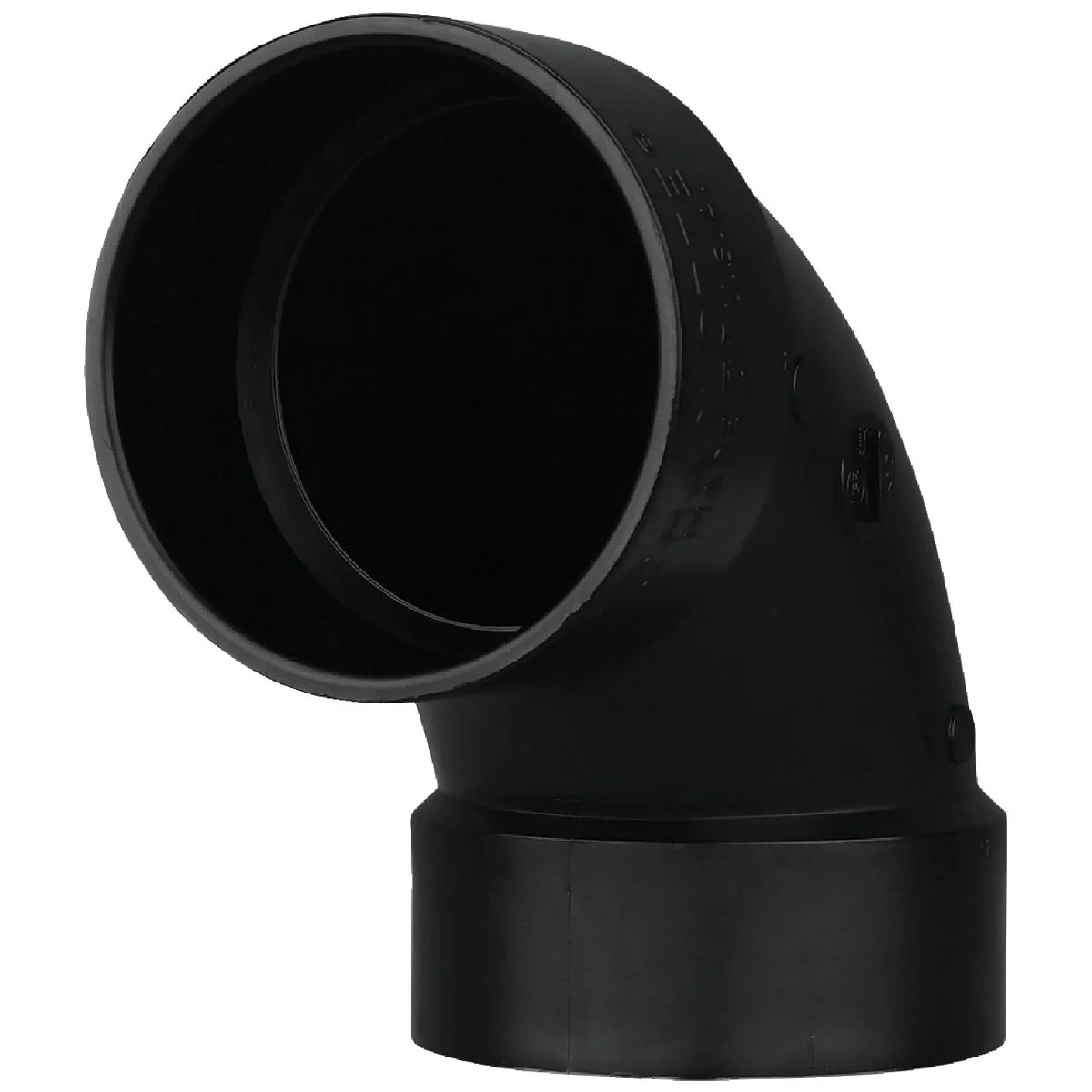 Official Charlotte Pipe 4 In. Hub x Hub 90 Deg. Sanitary ABS Elbow 1 4 Bend Smooth