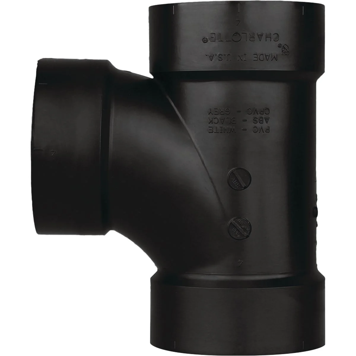 Convenient Charlotte Pipe 1-1 2 In. Hub x Hub x Hub Sanitary ABS Waste Vent Tee Organic