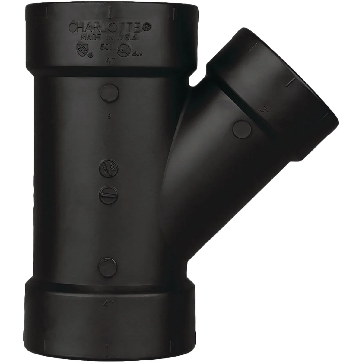 Efficient Charlotte Pipe 2 x 2 x 1-1 2 In. Hub x Hub x Hub Reducing ABS Wye Classic