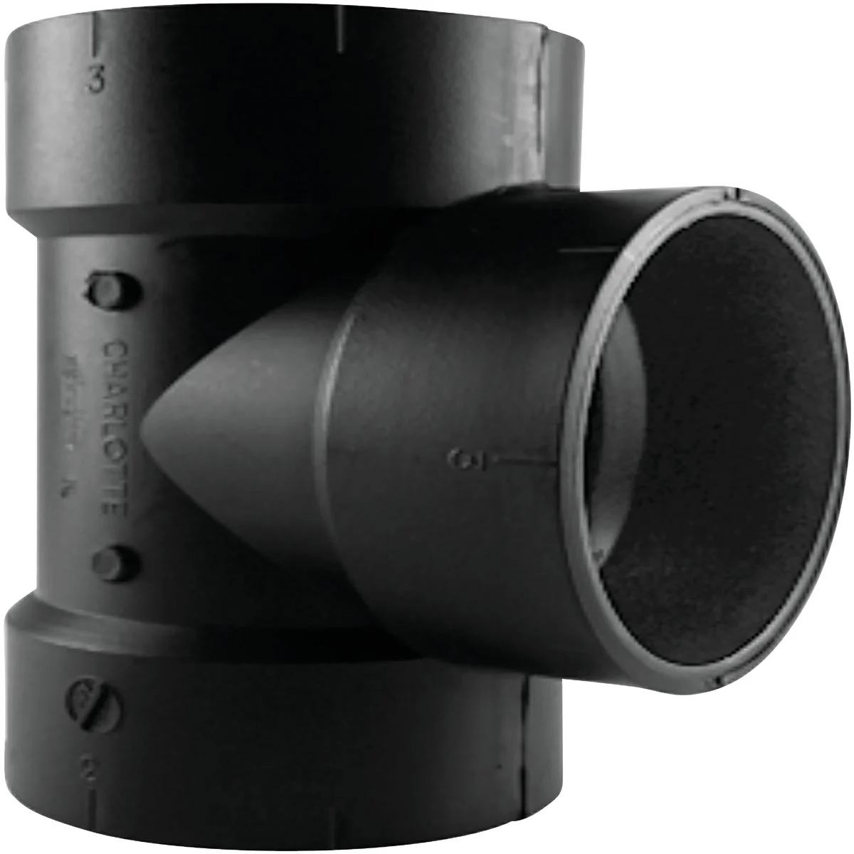 Practical Charlotte Pipe 2 In. Hub x Hub x Hub ABS Waste Vent Tee Convenient