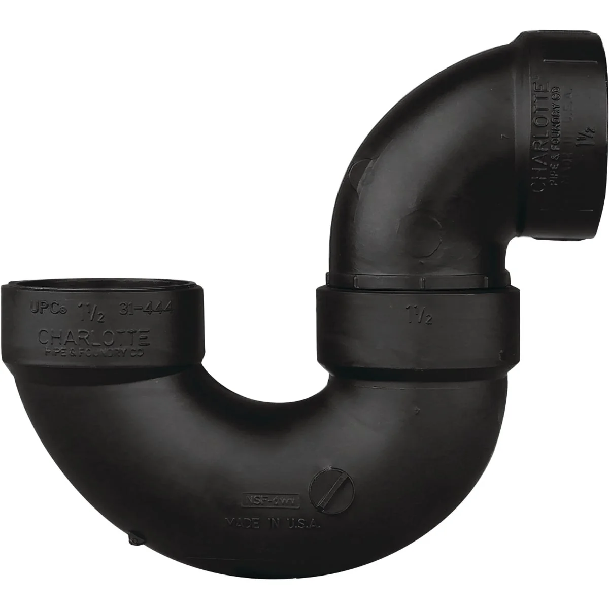 Stylish Charlotte Pipe 3 In. Black ABS P-Trap High-Quality