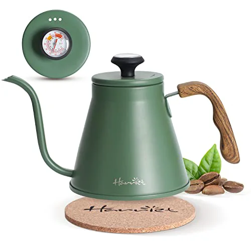 Safe Gooseneck Kettle with Thermometer for Pour Over Coffee and Tea First-Class