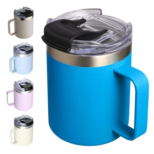 Genuine 12oz Insulated Travel Coffee Mug with Handle Expertly Made