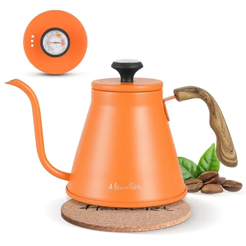 Premium Gooseneck Kettle with Thermometer for Pour Over Coffee and Tea Durable