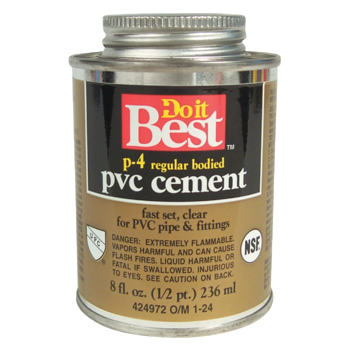 Organic Do it 8 Oz. Regular Bodied Clear PVC Cement Advanced