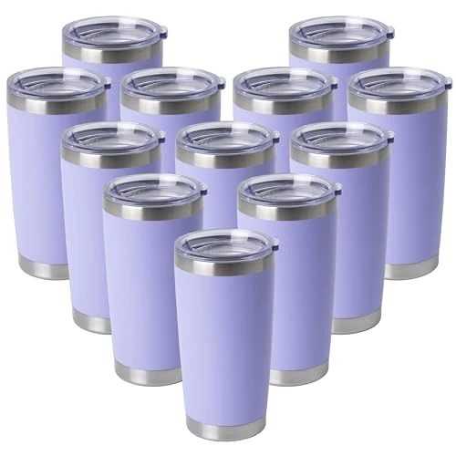 Traditional 20oz Stainless Steel Tumblers Bulk 12 Count Unique