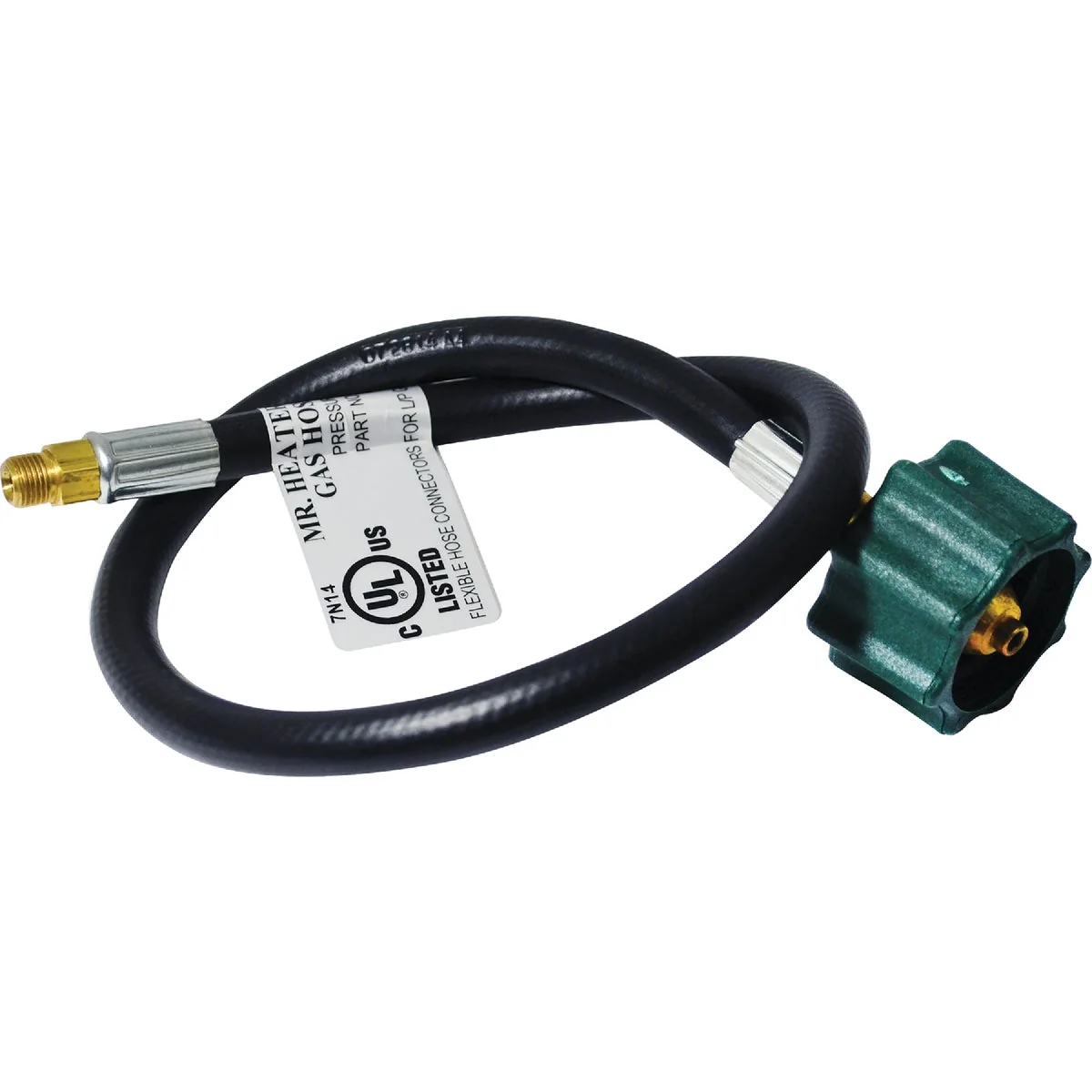 Durable MR. HEATER 12 In. x 1 4 In. Inverted Male Flare x 3 8 In. Acme Nut LP Hose Assembly Exclusive