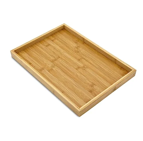 Reliable Natural Bamboo Serving Tray Platter 15.75 x 11 Rectangular Outstanding
