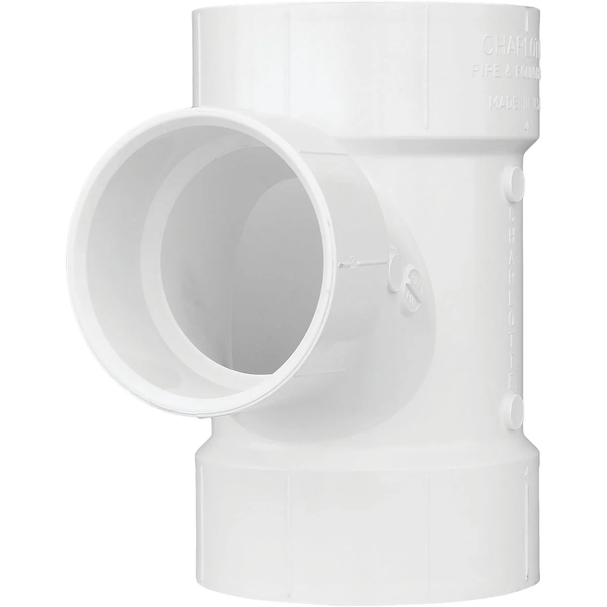 Authentic Charlotte Pipe 3 In. Sch 30 x 1-1 2 Sch 40 Reducing Sanitary PVC Tee Fine Crafted