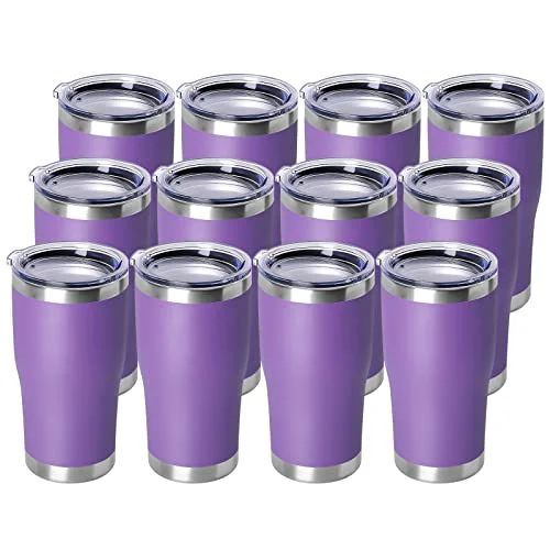 Safe 20oz Tumbler with Lid Stainless Steel Tumblers Bulk 12 Count Exceptional
